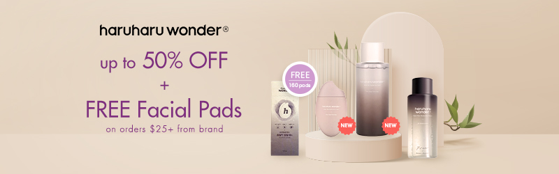 haruharu wonder op to 50% OFF FREE Facial Pads on orders $25 from brand 
