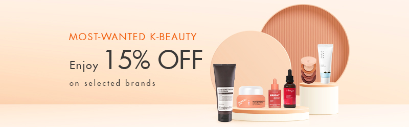 MOST-WANTED K-BEAUTY enioy 15% OFF on selected brands 
