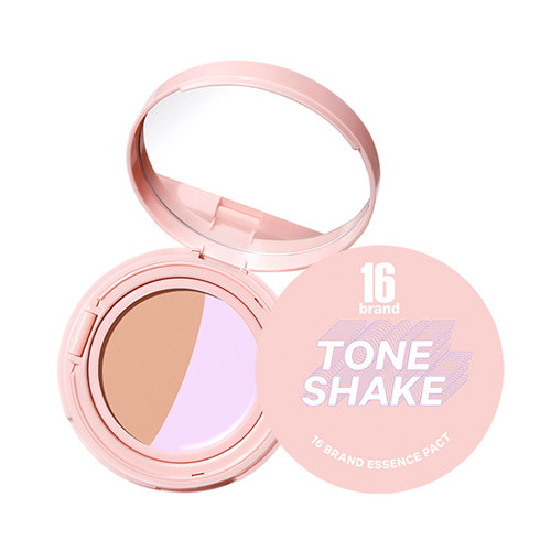 16 brand Tone Shake Essence Pact SPF50 PA Berry Shake
