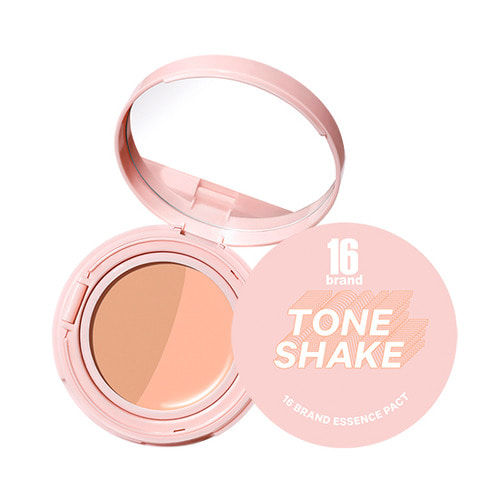 16 brand Tone Shake Essence Pact SPF50 PA Peach Shake