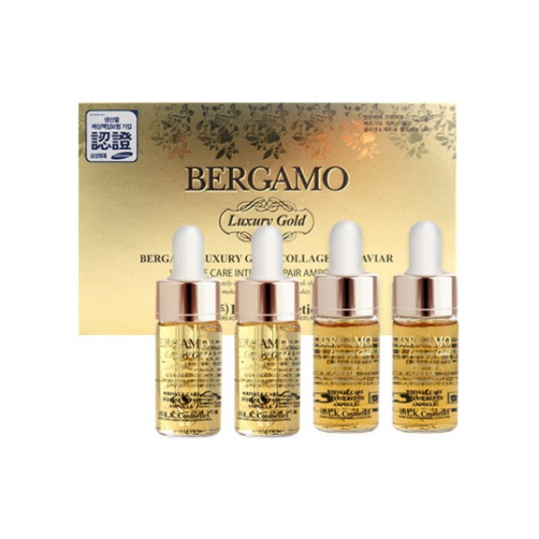 Bergamo - Luxury Gold Collagen & Caviar Wrinkle Care Intensive Repair Ampoule Set - 13ml x2 + 13ml x2