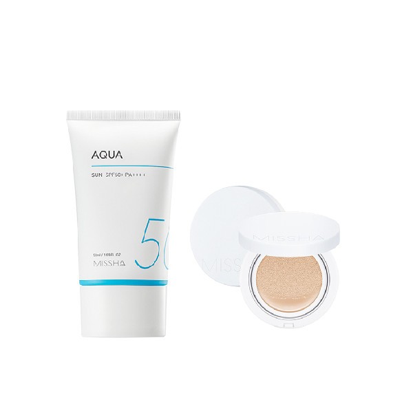 Missha Aqua Sun X Magic Cushion Moist Up Light Beige Set