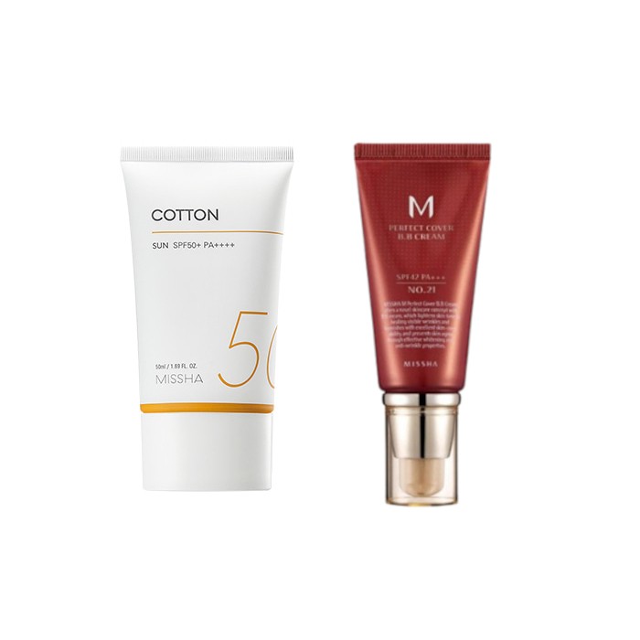 Missha Cotton Sun X M Perfect Cover BB cream # 21 Set