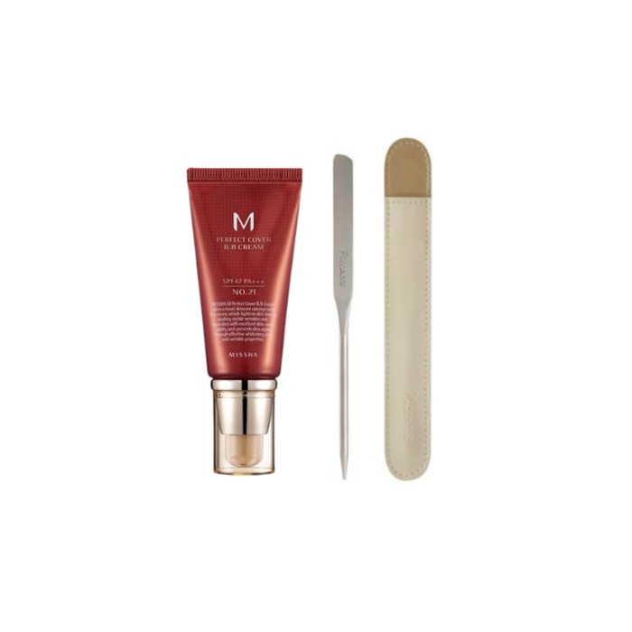 Piccasso - Makeup Spatula X MISSHA - M Perfect Cover BB Cream - 50ml - #21 Light Beige