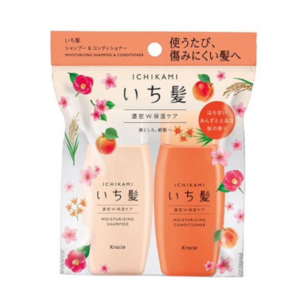 Kracie - Ichikami Moisturizing Shampoo & Conditioner Mini Set - 1set(2items)