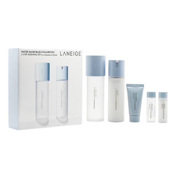 LANEIGE - Water Bank Blue Hyaluronic 2 Step Essential Set for Combination to Oily Skin - 1set (5 items)