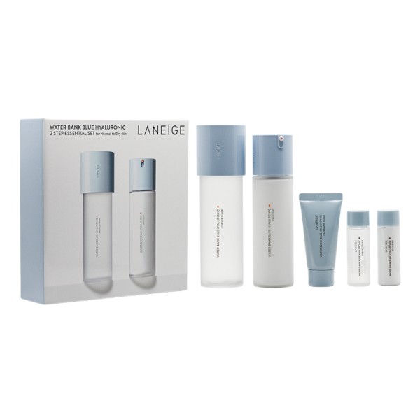 LANEIGE - Water Bank Blue Hyaluronic 2 Step Essential Set for Normal to Dry Skin - 1set (5 items)