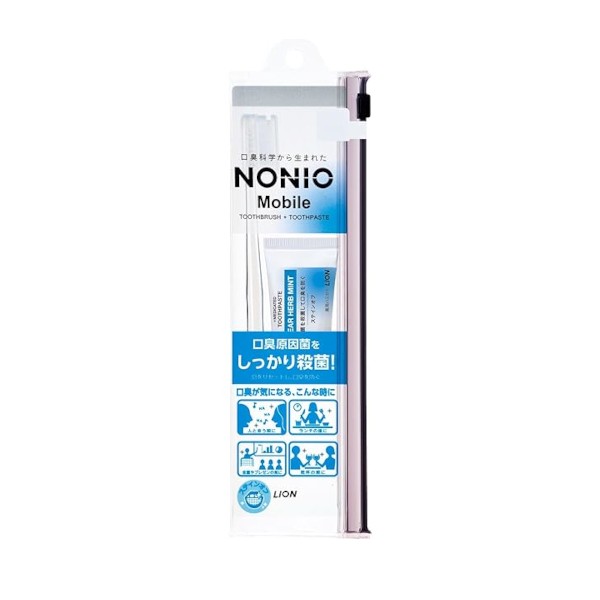 LION - Nonio Mobile Toothbrush & Toothpaste Travel Set - 1 pc + 30g