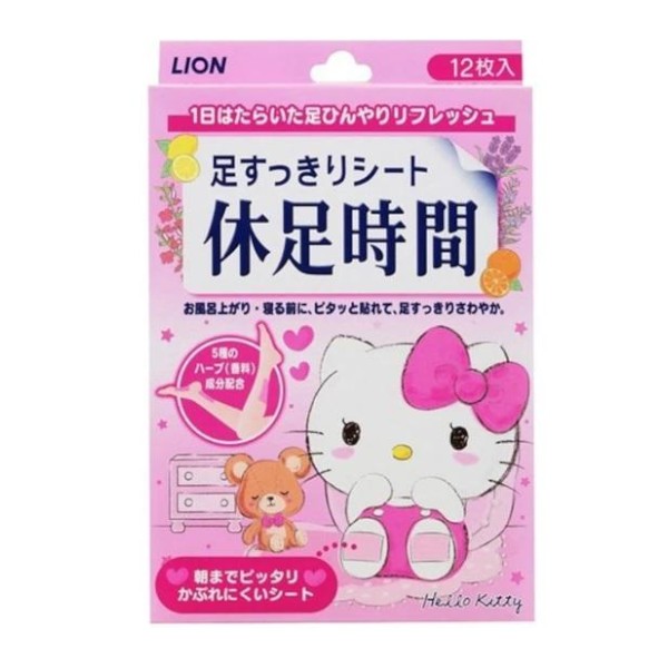 LION - Resting Time Cooling Sheet For Legs (Hello Kitty) - 12pcs