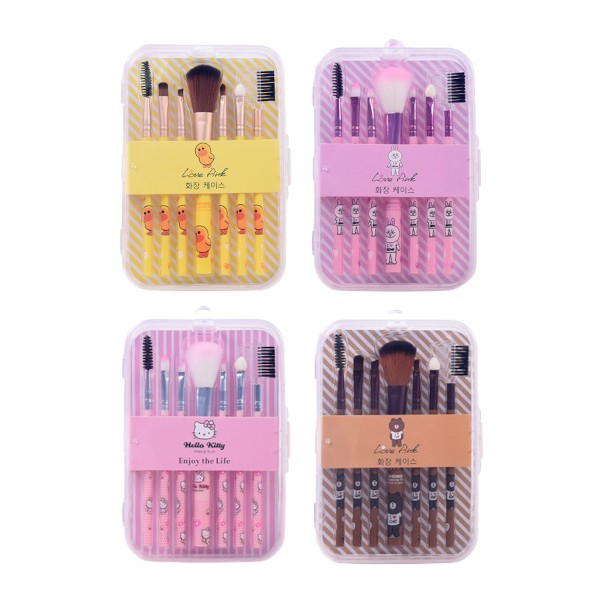 MINGXIER - Cartoon Makeup Brush - 7pcs (Random Colour) - 1 set