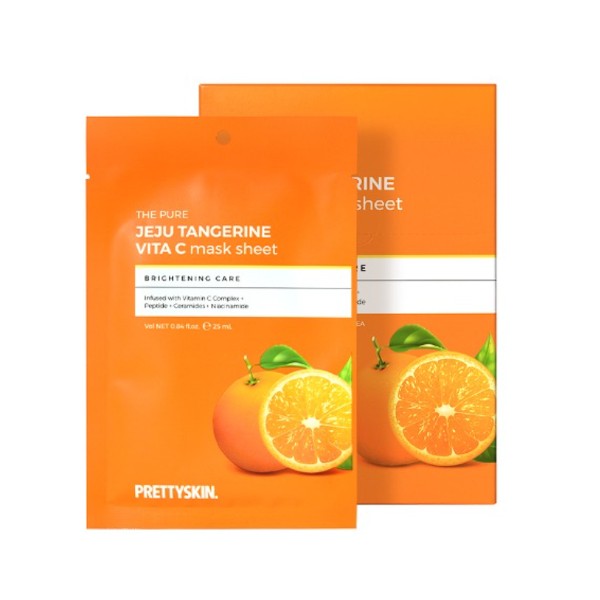 Pretty Skin - The Pure Jeju Tangerine Vita C Mask Sheet - 10pcs