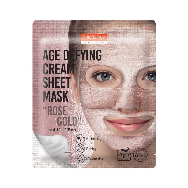 PUREDERM - Age Defying Cream Sheet Mask - Rose Gold - 1pc