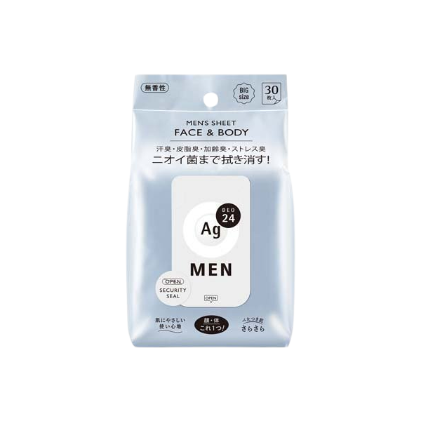 Shiseido - Ag Deo 24 Men's Sheet Face & Body (Antiperspirant / Deodorant) - 30pcs