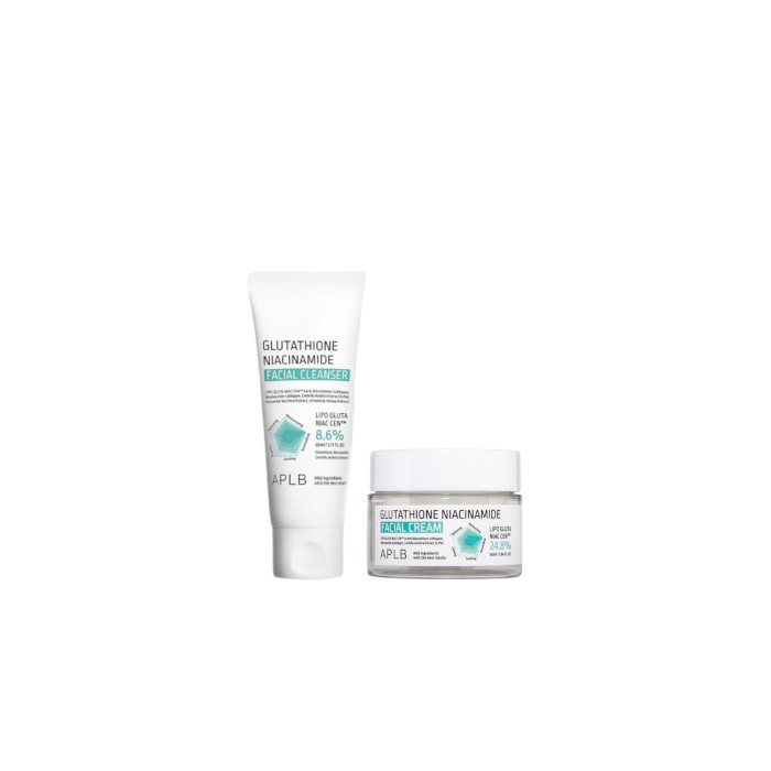 APLB - Glutathione Niacinamide Facial Cream - 55ml (1ea) + Glutathione Niacinamide Facial Cleanser - 80ml (1ea) Set
