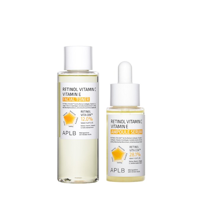 APLB - Retinol Vitamin C Vitamin E Ampoule Serum - 40ml (1ea) + Facial Toner - 160ml (1ea) Set