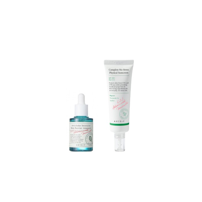 AXIS-Y - Complete No Stress Physical Sunscreen SPF50+ PA++++ - 50ml + Artichoke Intensive Skin Barrier Ampoule - 30ml (1ea) Set