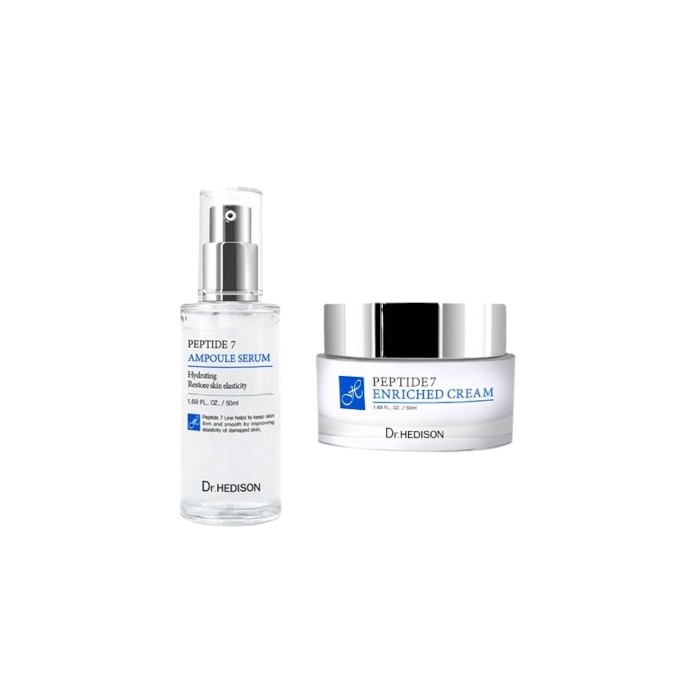 Dr.Hedison - Peptide 7 Ampoule Serum - 50ml + Peptide 7 Enriched Cream - 50ml Set