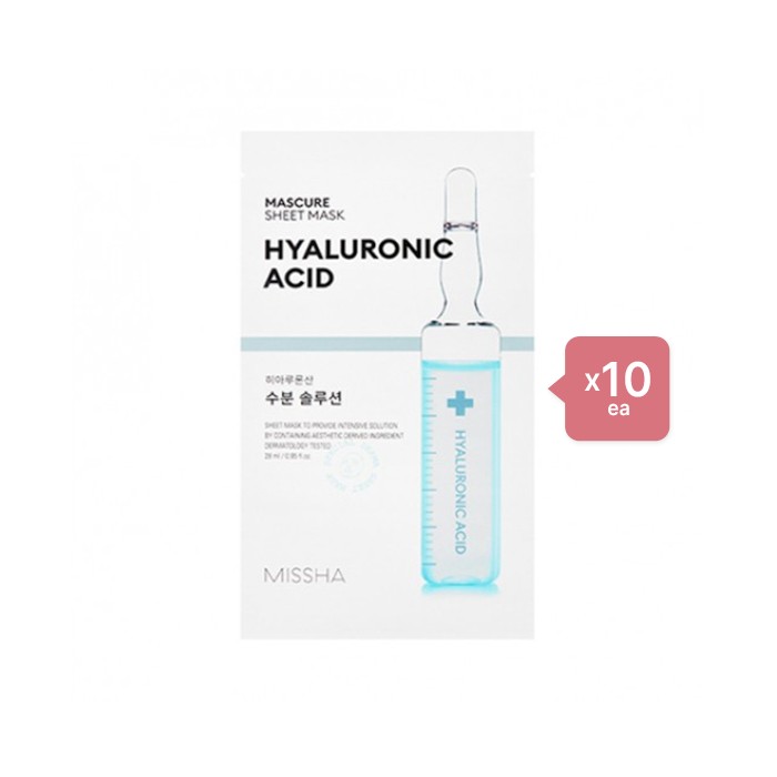 MISSHA Mascure Solution Sheet Mask - Hyaluronic Acid - 1pc (10ea) Set
