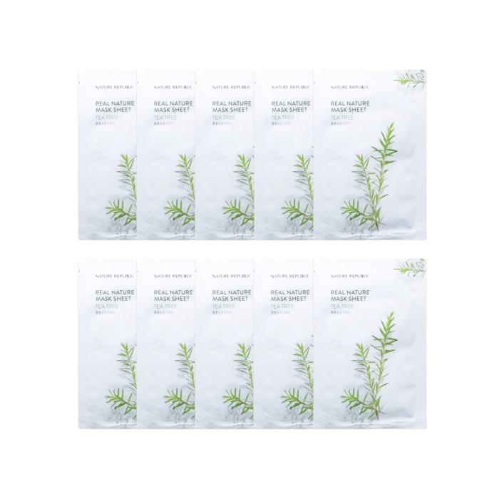 NATURE REPUBLIC - Real Nature Sheet Mask - Tea Tree - 1pc (10ea) Set