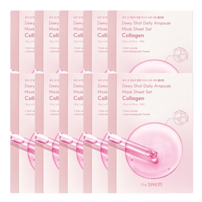 The Saem - Dewy Shot Daily Ampoule Mask - 1pc - Collagen (10ea) Set