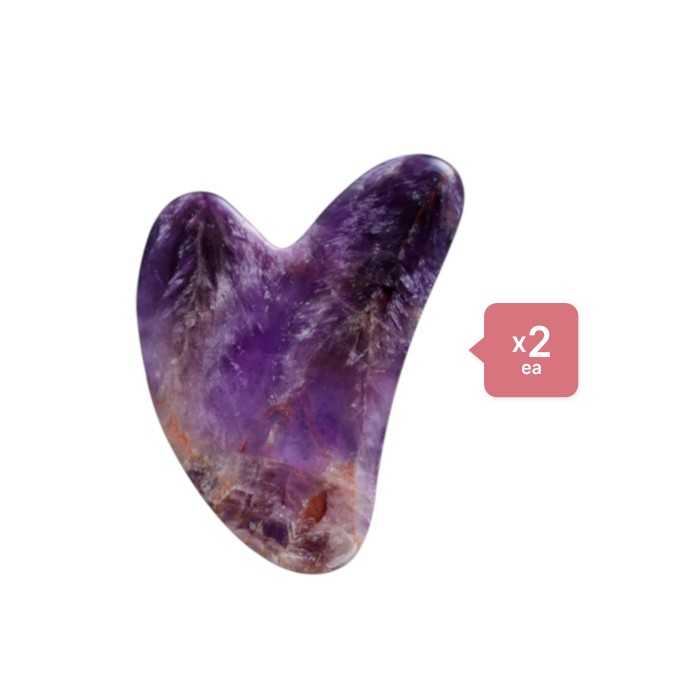 Stylevana - Scraping Board Gua Sha Massage Tool (Heart-shaped) (2ea) Set - Purple
