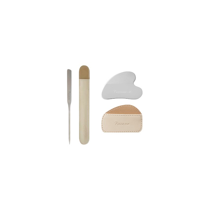 Piccasso - Curved Makeup Spatula (1pc) + Makeup Spatula (1pc) Set