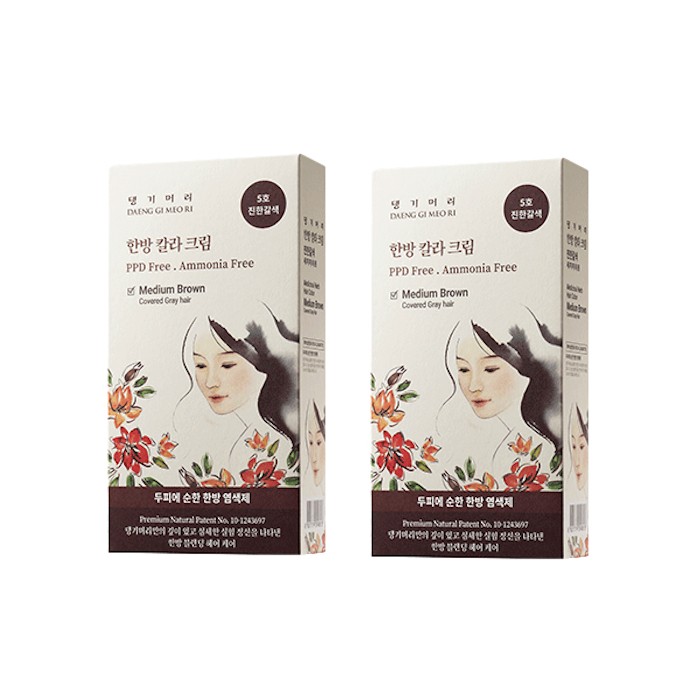 Daeng gi Meo Ri- Medicinal Herb Hair Color - 120g - Medium Brown (2ea) Set