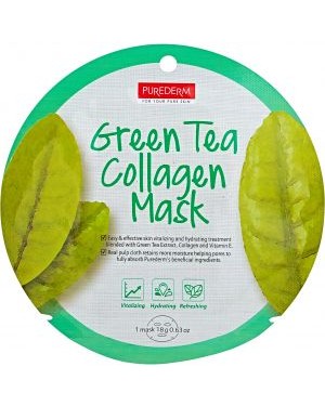 PUREDERM - Circle Mask - Green Tea Collagen - 1pc