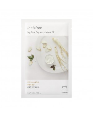 innisfree - My Real Squeeze Mask Ex - Ginseng - 1pc