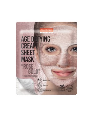 PUREDERM - Masque en feuille crème anti-âge - Or rose - 1pc