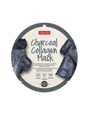 PUREDERM - Circle Mask - Charcoal Collagen - 1pc
