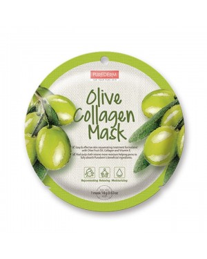 PUREDERM - Circle Mask - Olive Collagen - 1pc