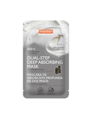 PUREDERM - Dual-Step Pore Cleansing Mask - Charcoal & Avocado - 1pc