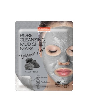 PUREDERM - Masque en feuille de boue nettoyante pour les pores - 
Cendre volcanique - 1pc
