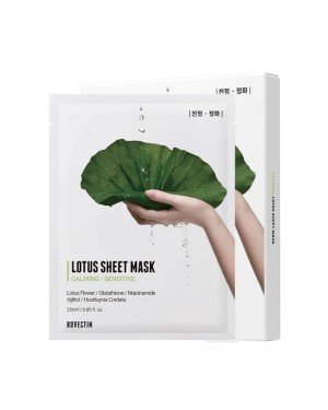 ROVECTIN - Lotus Sheet Mask (New Version of Clean Lotus Water Calming Sheet Mask) - 5pcs