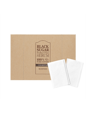 [Deal] SKINFOOD - Black Sugar Perfect First Serum 100% Pure Cotton Clear Pad - 60pcs
