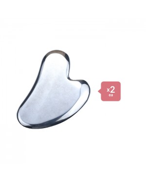 Stylevana - Scraping Board Gua Sha Massage Tool (Heart-shaped) (2ea) Set - Metallic