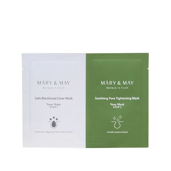 Mary&May - Daily Safe Black Head Clear Nose Mask - Step1 (3.5g) X 10 EA +Step2 (3.5g) X 10 EA