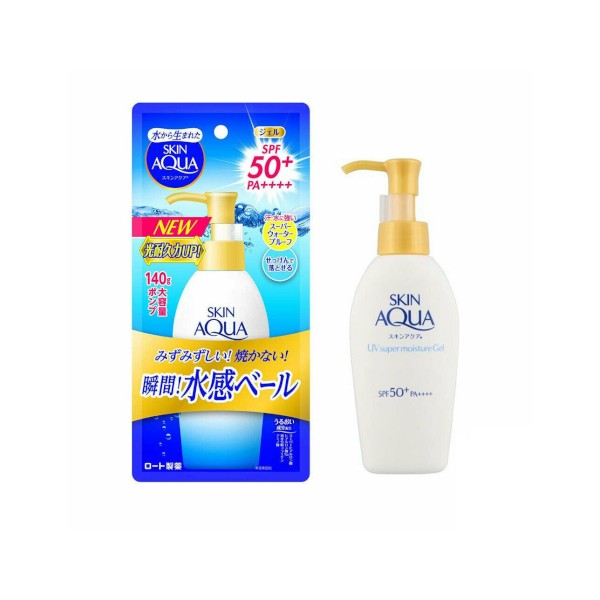 [Deal] Rohto Mentholatum  - Skin Aqua Sunscreen Super Moisture Gel Pump SPF50+PA ++++ - 140g - White