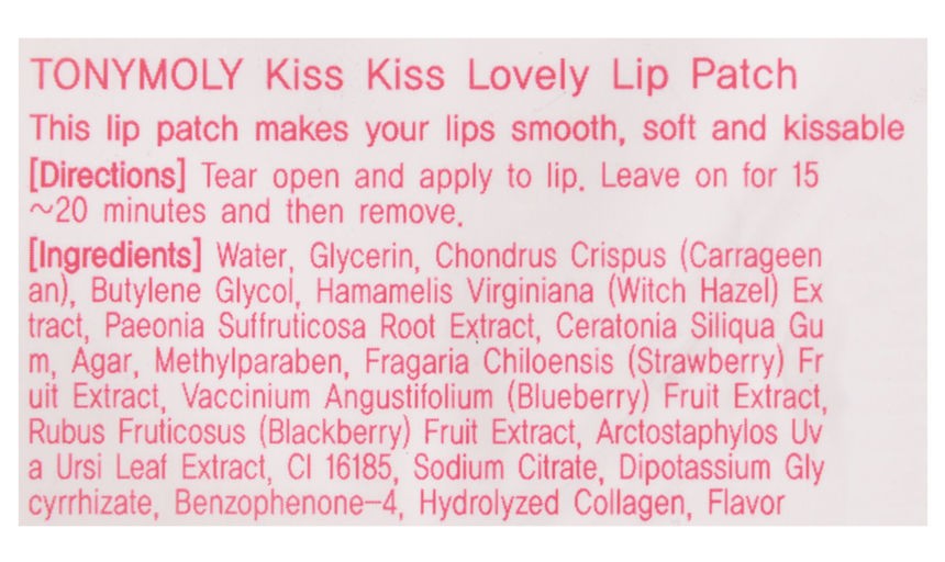 TONYMOLY - Kiss Kiss Lovely Lip Patch