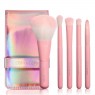 CORINGCO - Pink Hologram Mini Make Up Brush Set - 5pcs