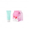 A'PIEU - Milk One Pack Sheet Mask - Strawberry - 5pcs + Pure Block Aqua Sun Gel SPF50+ PA+++ (1ea) Set