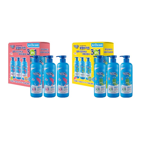 Formal Bee - Kids 3in1 Shampoo + Conditioner + Body Wash Bundle Pack - 500ml x 3pcs
