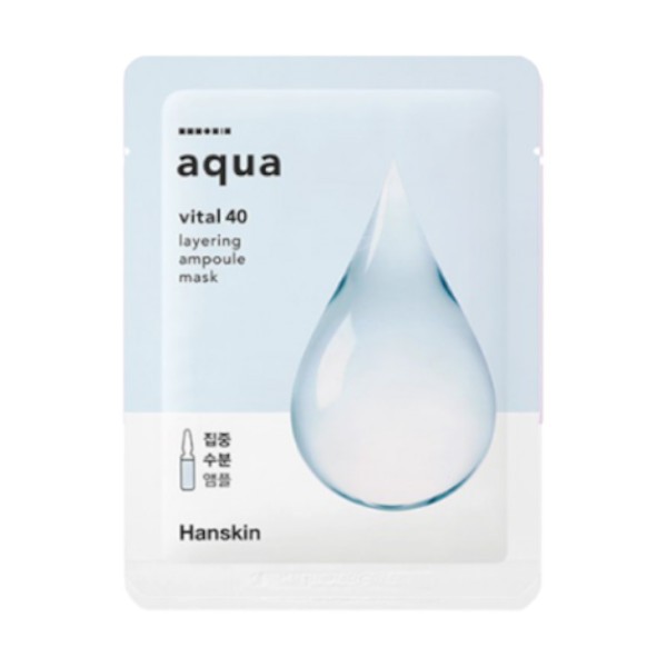 Hanskin - Vital 40 Layering Ampoule Mask - Aqua - 1pc