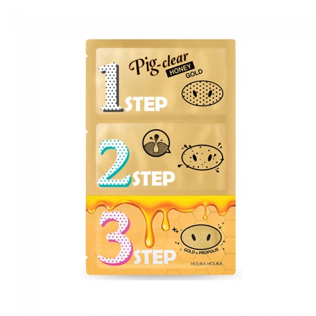 Holika Holika - Pig Nose Clear Black Head 3 Step Kit (Honey Gold) - 1pcs