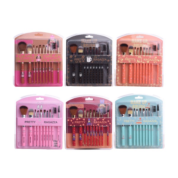 MINGXIER - Makeup Brush - 10pcs (Random Colour) - 1 set