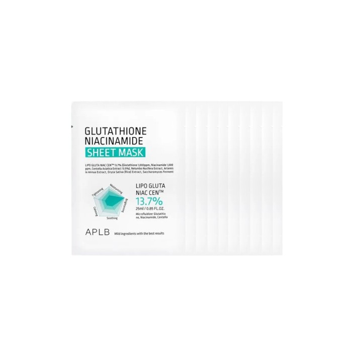 APLB - Glutathione Niacinamide Sheet Mask - 25ml (10pcs) Set