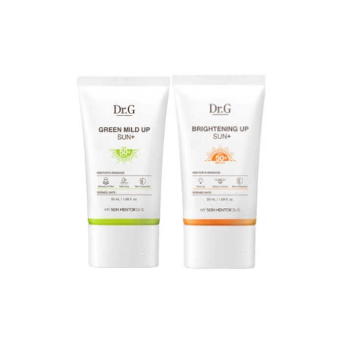 Dr.G Brightening Up Sun+ SPF50+ PA+++ - 50ml + Green Mild Up Sun+ (SPF50+ PA++++) - 50ml (1ea) Set