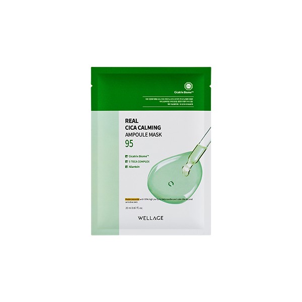 Wellage - Real Cica Calming Ampoule Mask - 1pc (20ml)