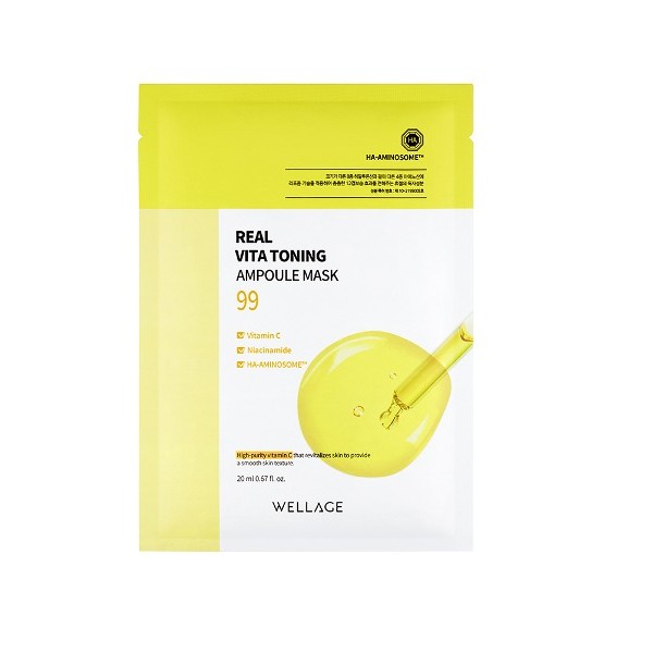 Wellage - Real Vita Toning Ampoule Mask - 20ml